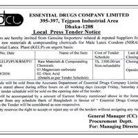 Supply of Raw Materials and Compounding Chemicals for Male Latex Condom (NIRAPAD), KELP - EDCL
