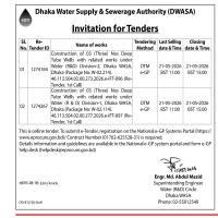 Construction of 03 Deep Tube Wells (Package No: W-02.214)