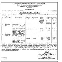 mprovement of Gourichanna UP -West Lakurtala- Gourichanna Bazar Road BC From Ch: 1875.00m-4315.00m including structure Under Barguna Sadar, District: Barguna. [Road ID- 504283018] [BARGUNA-S]