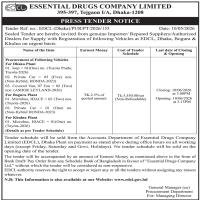 Supply with Registration of following Vehicles at EDCL, Dhaka, Bogura & Khulna on urgent basis