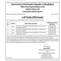 Procurement of Miscellaneous item (GD) under package-3 to Satkhira District Jail for the period of July 2026 to June 2027