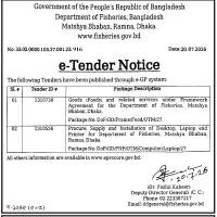 Procure, Supply and Instolation of Desktop, Laptop and Printer for Department of Fisheries, Matshya Bhaban, Ramna, Dhaka