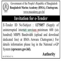 Supply of uninterrupted internet services minimum 600